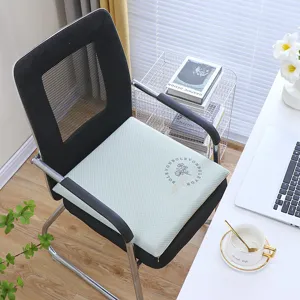Memory foam office chair cushion, breathable green seat pad for comfortable daily work and study.