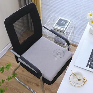 Grey memory foam seat cushion for office chair, breathable and comfortable design for daily use.