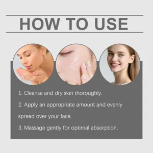 Guida all'uso del siero viso al retinolo che mostra tre semplici passaggi per la pelle.