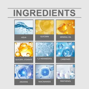 Inhaltsstoff-Infografik mit den aktiven Wirkstoffen des sanften feuchtigkeitsspendenden Reinigers.