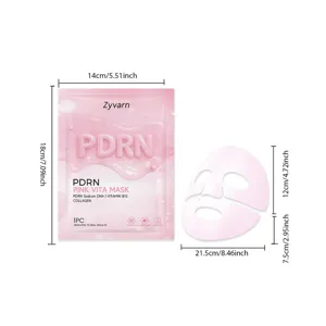 Zyvarn PDRN mascheraviso in tessuto rosa collagene idratante per cura pelle quotidiana.
