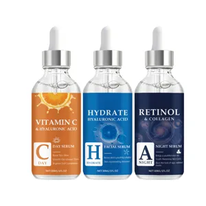 Siero Viso Vitamina C Acido Ialuronico Retinolo Anti Età Idratante Illuminante Cura della Pelle Quotidiana