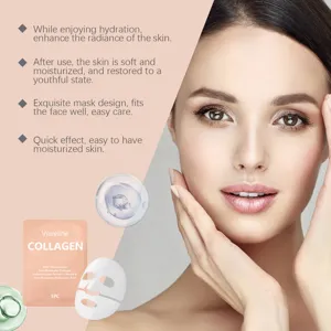 Mascarilla facial hidratante de colágeno Viareline vista detallada para cuidado facial.