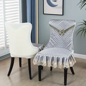 Fodera per sedia elasticizzata nordica da pranzo, ricamo spesso, elegante decorazione.