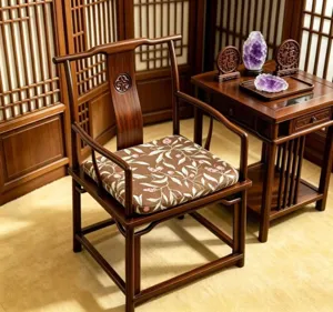 Chinesischer Stil floraler bedruckter Stuhlkissen Sitzpolster für Holz Sessel und Sofa