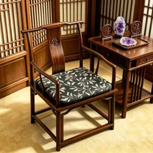 Chinesischer Stil Chenille Memory-Schaum Stuhlkissen Blumendruck Weiches Sitzkissen Für Esszimmer Wohnzimmer Heimdekoration