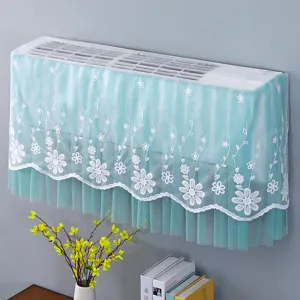Copertura antipolvere per climatizzatore in pizzo da parete con ricamo floreale elegante