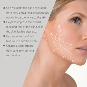 Close-up detail view of facial skin tightening and moisturizing cream effect demonstration.