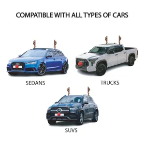 Christmas reindeer antlers and red nose car decoration kit for sedans, trucks, and SUVs