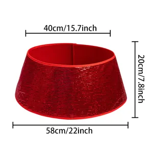 Collar para árbol de Navidad con lentejuelas rojas y medidas de 40 a 58 cm