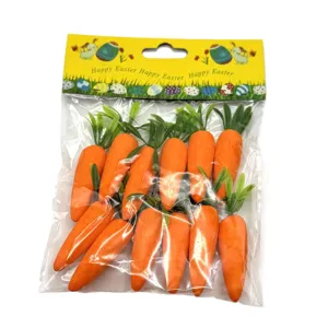 Pack of 12 artificial 7cm foam carrots for festive Easter holiday home party decorations
