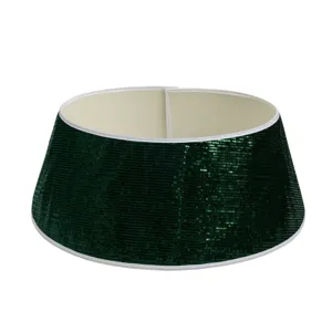 Elegante collar de árbol de Navidad de lentejuelas verde oscuro para decoración festiva