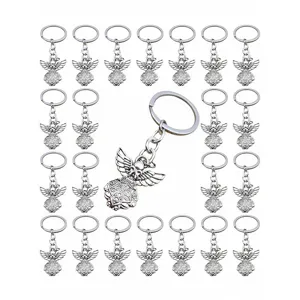 Vintage Metalen Engelenvleugels Vlinder Sleutelhanger Europese Eenvoudige Legering Sleutelring Voor Vrouwen DIY Sieraden Feest Cadeau