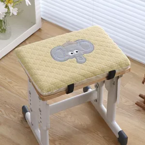 Thickened memory foam seat cushion with cute cartoon elephant embroidery for student chairs.