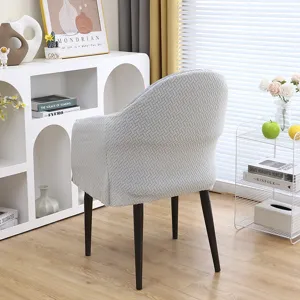 Copripoltrona elastico in tessuto grigio rivestimento completo sedia da pranzo protezione mobili