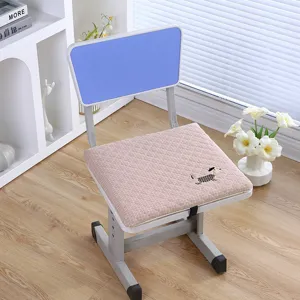 Coussin de Chaise en Mousse à Mémoire de Forme Mignon Broderie Teckel Carré Antidérapant pour Élève Classe Bureau Chaise de Maison