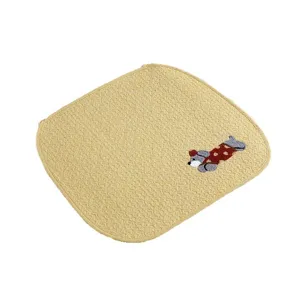 Thickened chair seat pad with cute dog embroidery, universal anti-slip cushion for home use.