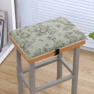 Cuscino per sedia rettangolare in memory foam con stampa botanica verde per sgabello comodo.