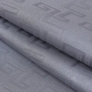 Detailed close-up view of textured grey fabric mesh material for chair cushion covers and pads.