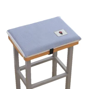 Cuscino seduta rettangolare in memory foam per sedia scolare tessuto blu toppa floreale