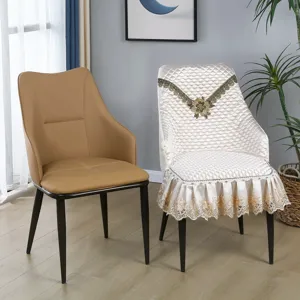 Fodera per Sedia Trapuntata in Stile Nordico Floreale Ricamato Bordo in Pizzo Elastico All-Inclusive Protettore per Sedile da Pranzo