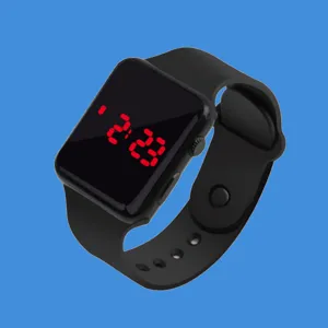 Reloj Digital LED Cuadrado Unisex Correa de Silicona Suave Reloj Electrónico Deportivo para Estudiantes Adultos Pareja Moda