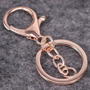 Roségoldener Schlüsselanhänger mit Karabinerverschluss und Kette für DIY-Schmuck