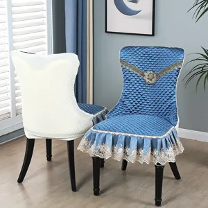 Coprisedia da pranzo elastico di lusso stile nordico trapuntato con pizzo elegante