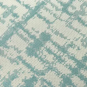 Detail van ijszijde koel bankkussen stof met blauw patroon, zacht en ademend comfortabel.
