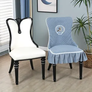Fodera per Sedia Trapuntata di Lusso Nordico Protettore per Sedia da Pranzo Elastico All-Inclusive e Tovaglia Decorazione per la Casa