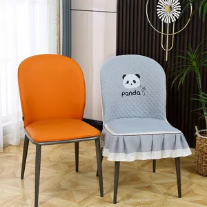 Housse de chaise de salle à manger incurvée de luxe antidérapante universelle dossier maison