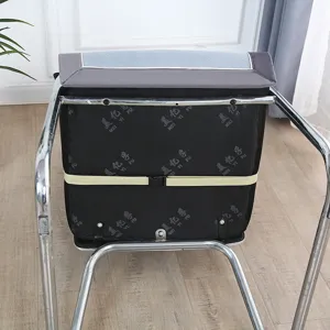 Housse de chaise de bureau vue détaillée avec tissu mesh respirant et sangle élastique.