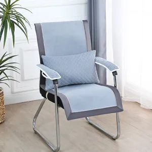 Style Nordique Rayé Housse de Chaise de Bureau Polyester Anti-Poussière Protecteur Antidérapant Pour Chaises de Bureau
