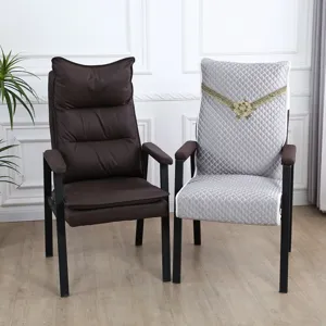 Mahjong chair cover set detail showcasing durable leather and quilted fabric designs.
