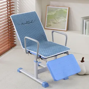 Housse de coussin matelassée pour chaise d'étudiant, tapis de sieste pliable, assise bleue douce.