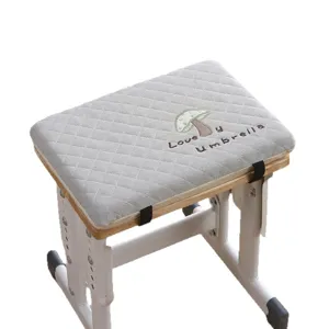 Thick student desk chair cushion rectangle memory foam seat pad with cute mushroom design