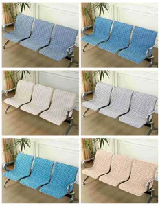 Details of the thickened quilted waiting chair cushion cover for hospital clinic benches.