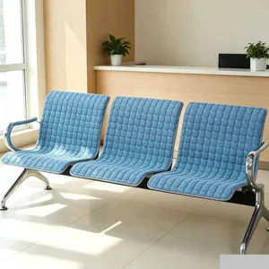 Thickened waiting chair cushion cover triple bench seat pad for hospital clinic office use