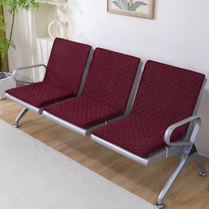 Gesteppte Wartezimmer-Stuhlkissen in Dunkelrot, rutschfestes Design für Bank- und Kliniksitze.