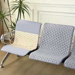 Thickened waiting chair cushion cover, quilted padded design for public bank hospital seats.