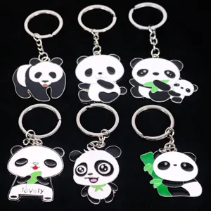 Grote Panda Creatieve Anime Sleutelhanger Metaallegering Hanger Chinese Stijl Cartoon Panda Tas Hanger Souvenir Cadeau