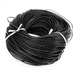 Genuine Leather Cord Round Leather String Braided Thread Spool For DIY Necklace Bracelet Jewelry Making Craft Supply Beading Rope