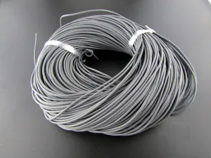 Coiled grey leather cord for DIY necklace and bracelet jewelry making accessories