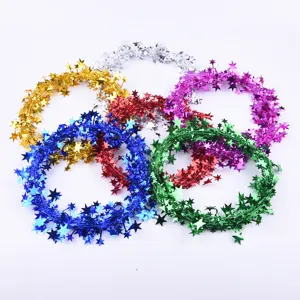 Kerstboom Ster Guirlande Metaaldraad Slingers Sterrenwingerd Voor Feestelijke Scène Lay-out Huis DIY Decoratie Ornament