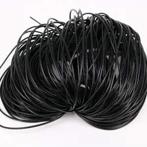 Bundle of high-quality black genuine leather cord for DIY jewelry making and beading projects