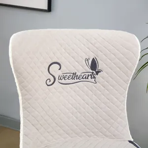 Housse de chaise incurvée épaisse matelassée avec dos antidérapant pour salle à manger.