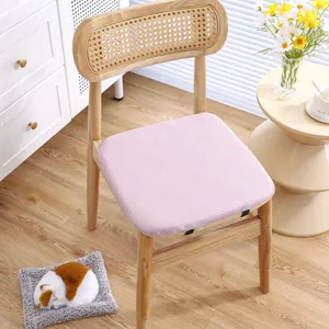 Thickened chair seat cushion pink striped soft pad for office home dining room chair
