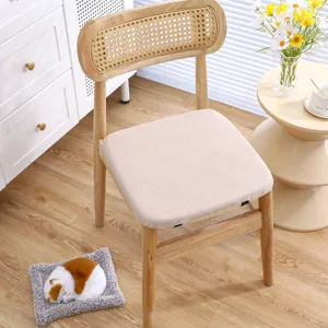 Thickened corduroy chair cushion for office and home, comfortable soft seat pad detail view.