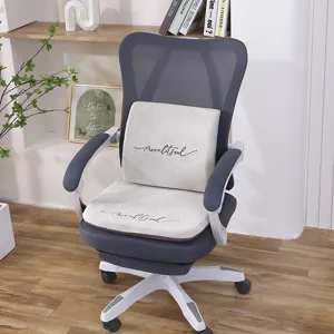 Ensemble de chaise de bureau ergonomique avec coussin moelleux et impression elegante.