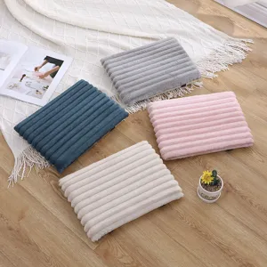 Thickened plush seat cushion for student classroom chair warm soft striped office pad